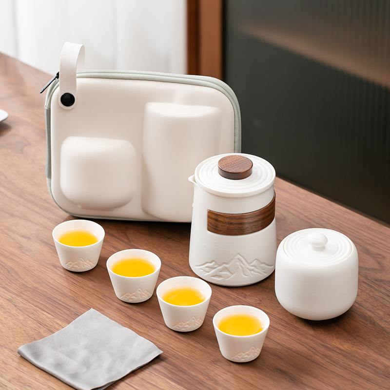 Ceramic Portable Travel Tea Se - Korean Tea Set ulasan dan harga