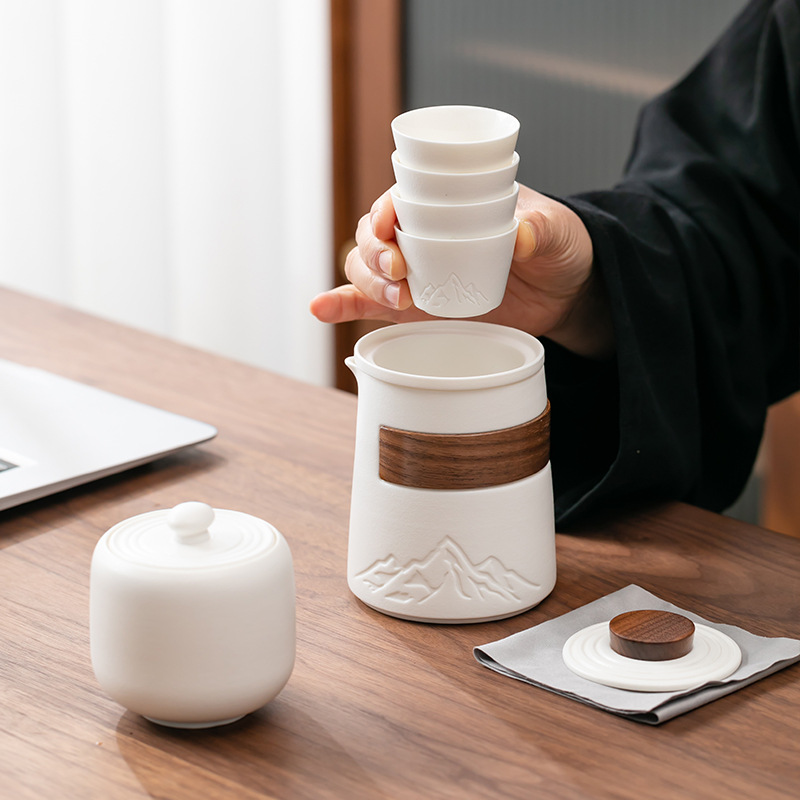 Ceramic Portable Travel Tea Se - Korean Tea Set ulasan dan harga