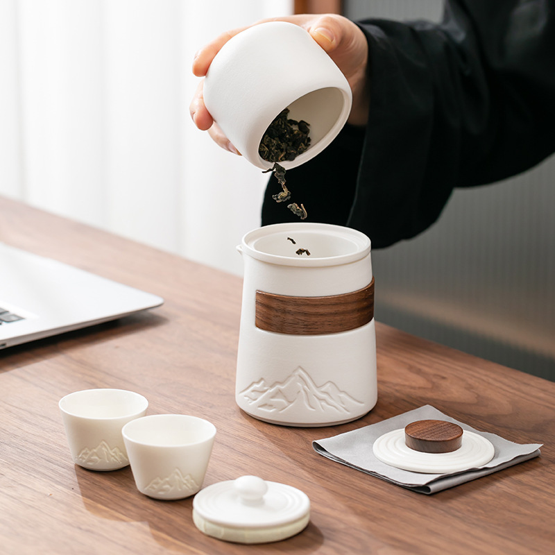 Ceramic Portable Travel Tea Se - Korean Tea Set ulasan dan harga