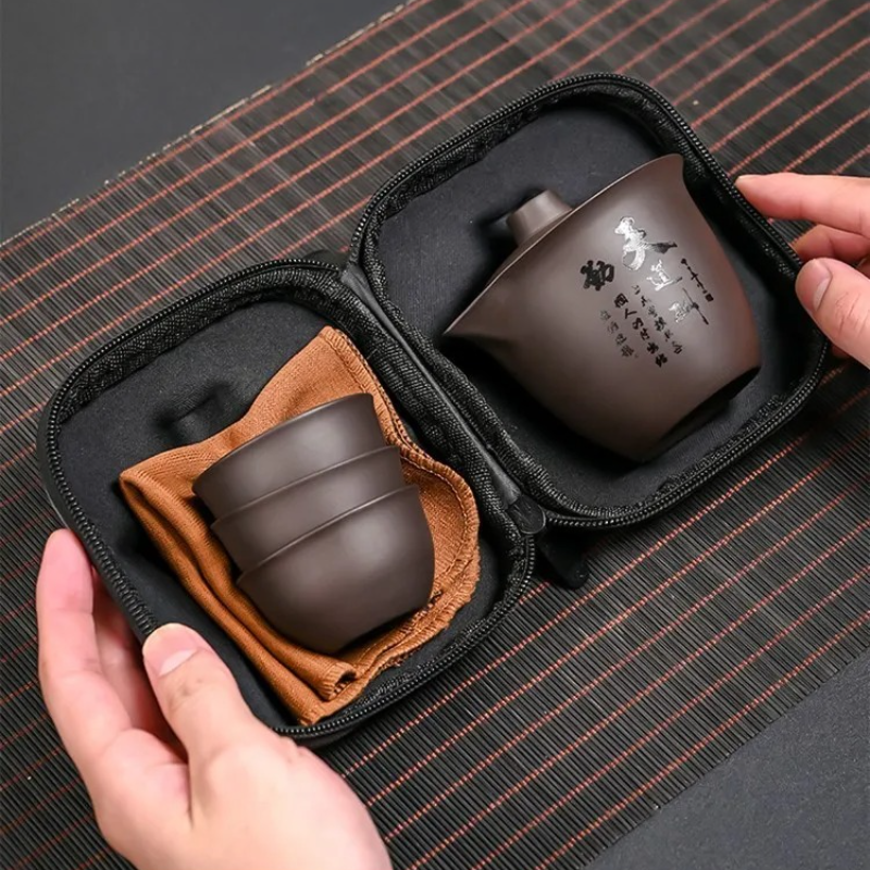 1 set Portable ZhiShaTeapot Te - Korean Tea Set ulasan dan harga