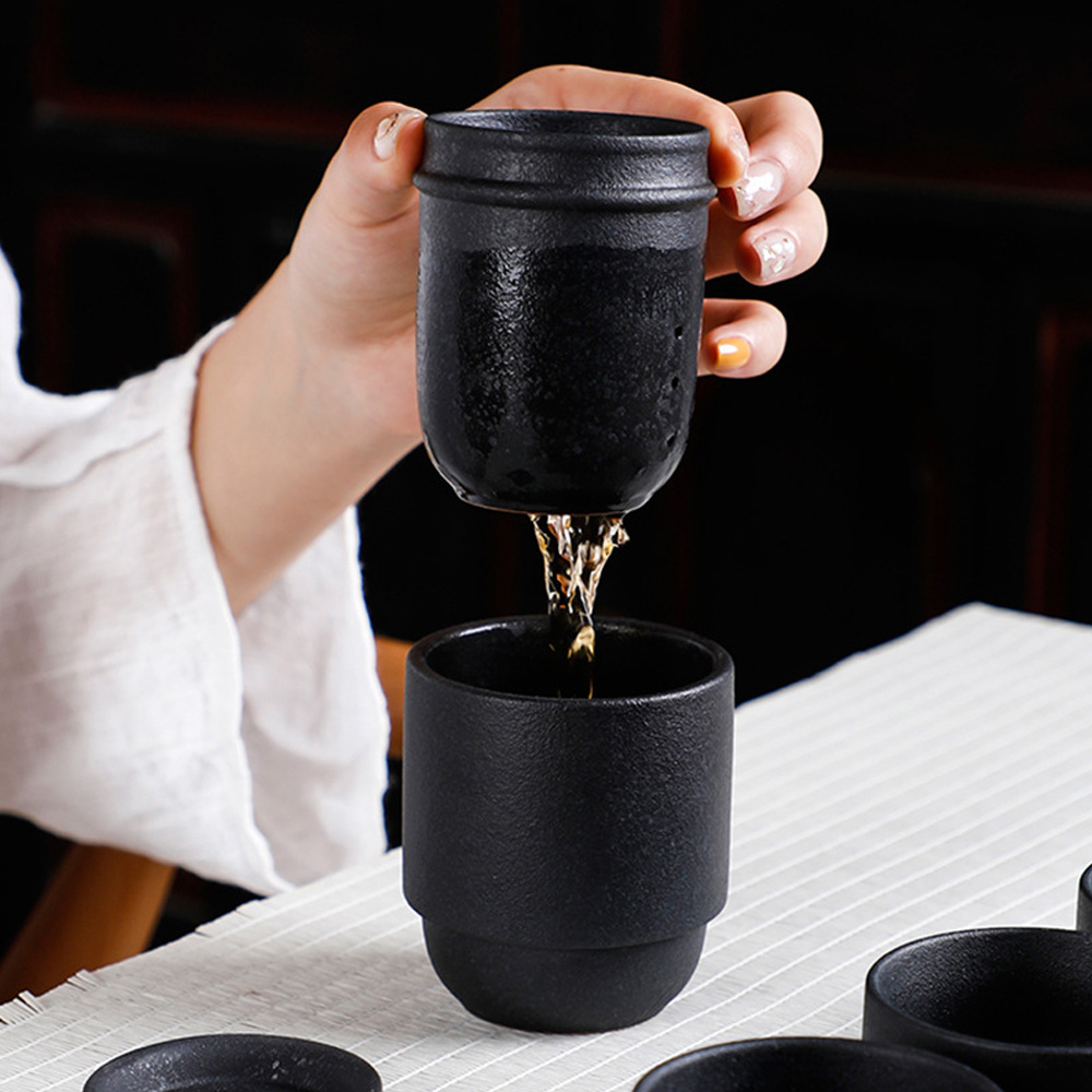 HMLOVE Black Ceramic Teawear 1 - Korean Tea Set ulasan dan harga