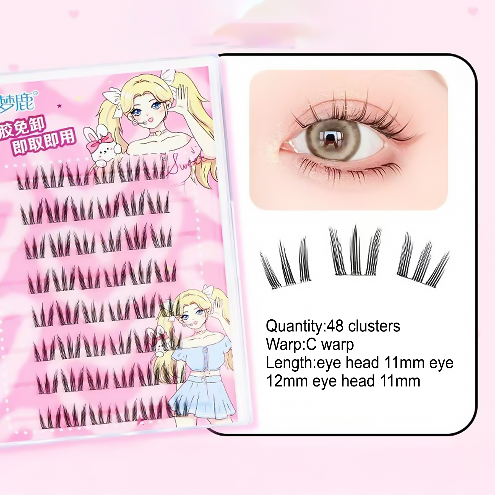Women DIY Curling Eyelash Clus - Korean Women Lifestyle ulasan dan harga