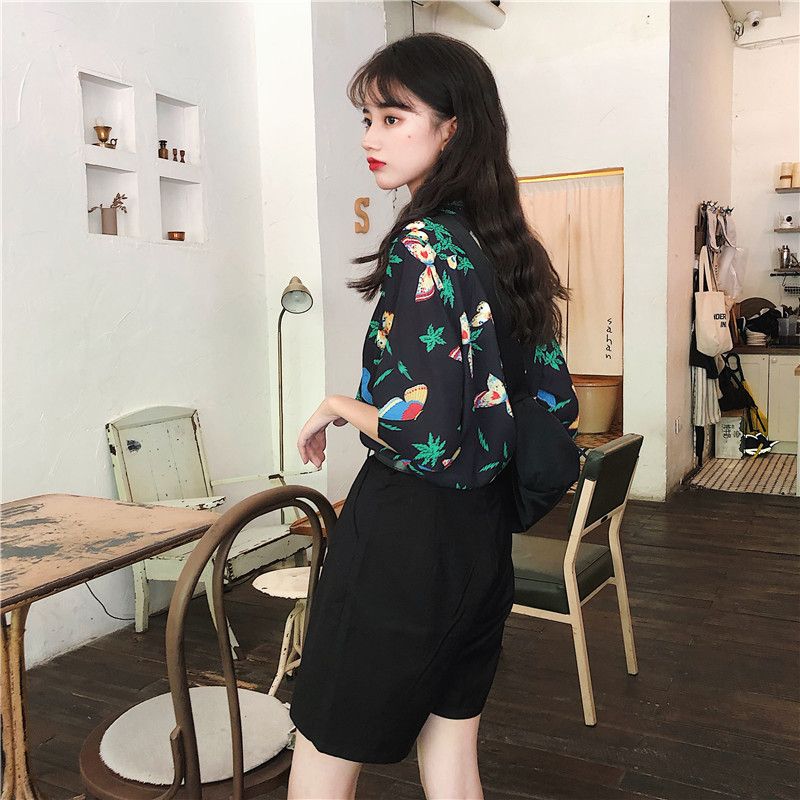Shirts Women Corduroy Patch Po - Korean Student Lifestyle ulasan dan harga